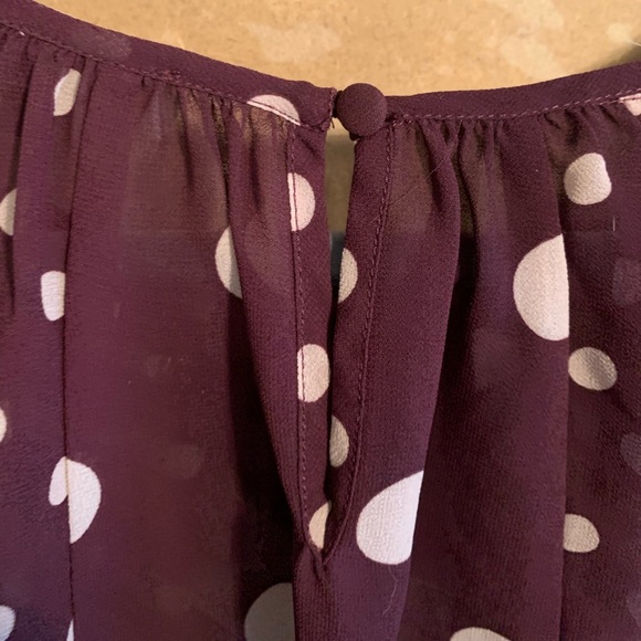 Melanie Lyne polkadot burgundy blouse - Picture 8 of 8